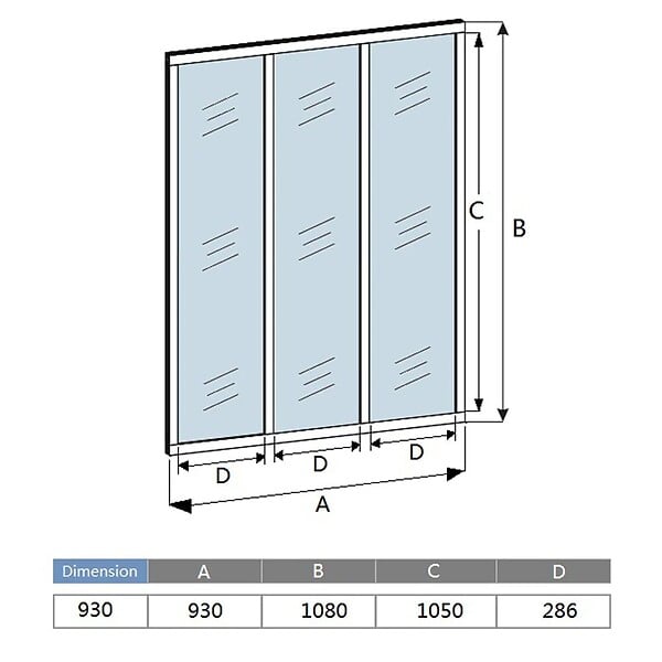 AICA SANITAIRE - Verrière transparents 3 carreaux H.108cm x L.93cm Verrière Atelier en aluminium noir mat - large