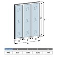 AICA SANITAIRE - Verrière transparents 3 carreaux H.108cm x L.93cm Verrière Atelier en aluminium noir mat - vignette