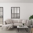 AICA SANITAIRE - Verrière Atelier en 3 vitrage fixe en cadre noir H.108cm x L.93cm verrière fixe kit de verrière et vitrage - vignette