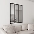 AICA SANITAIRE - Verrière Atelier en 3 vitrage fixe en cadre noir H.108cm x L.93cm verrière fixe kit de verrière et vitrage - vignette
