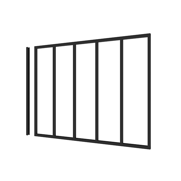 AICA SANITAIRE - Verrière transparents 5 carreaux H.108cm x L.153cm Verrière Atelier en aluminium noir mat - large