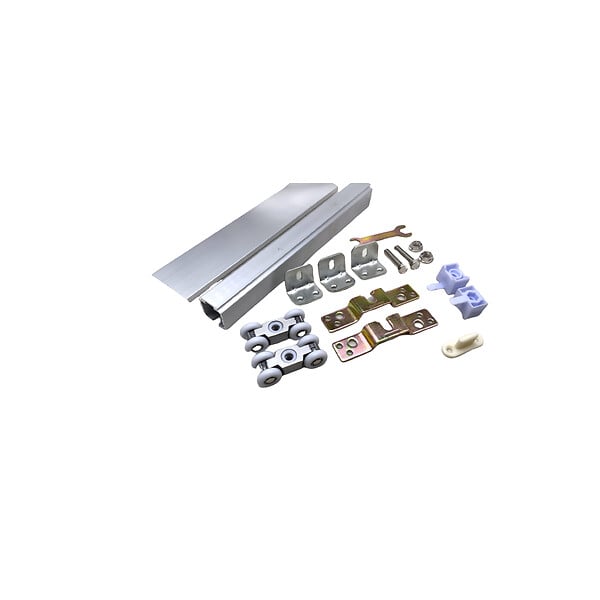 SECURY-T - Rail porte coulissante avec cache et accessoires - 2M - en Aluminium - large
