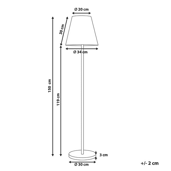 BELIANI - Lampadaire solaire d'extérieur à LED FONESCA Avec télécommande Blanc - large