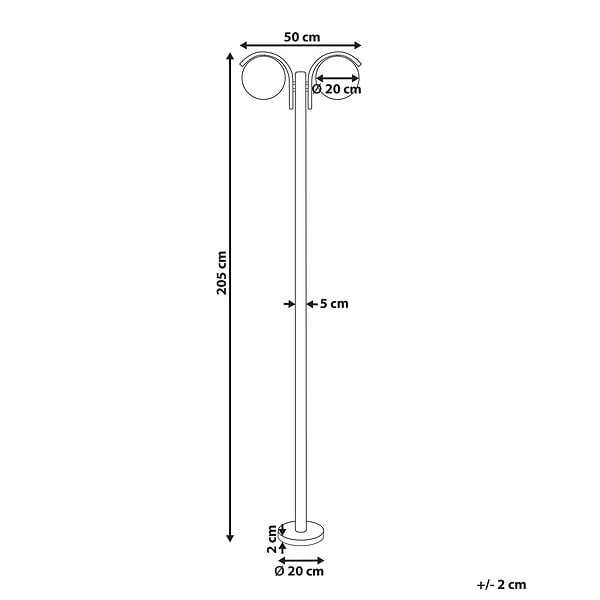 BELIANI - Lampadaire extérieur KULSI Noir - large