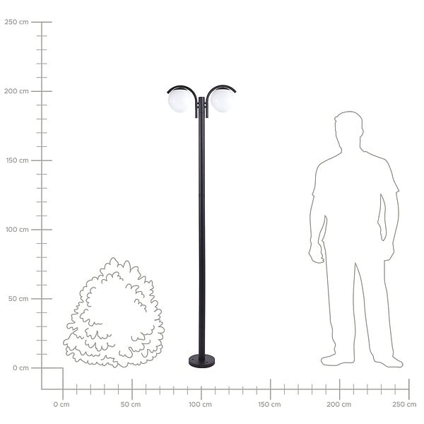 BELIANI - Lampadaire extérieur KULSI Noir - large