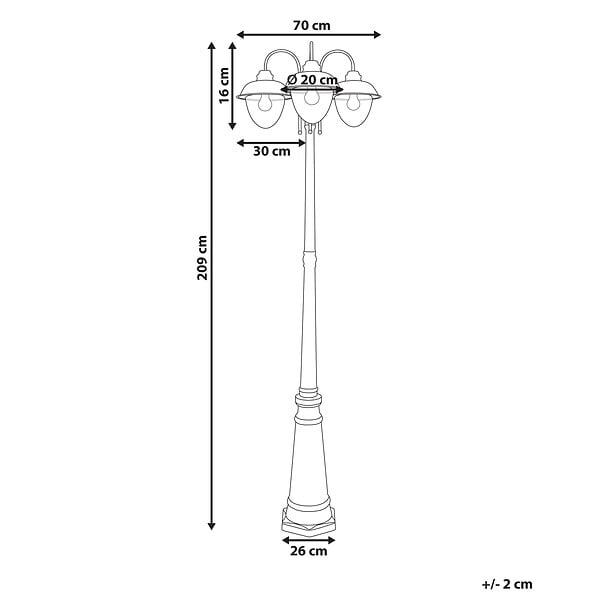 BELIANI - Lampadaire extérieur BANKA Noir - large