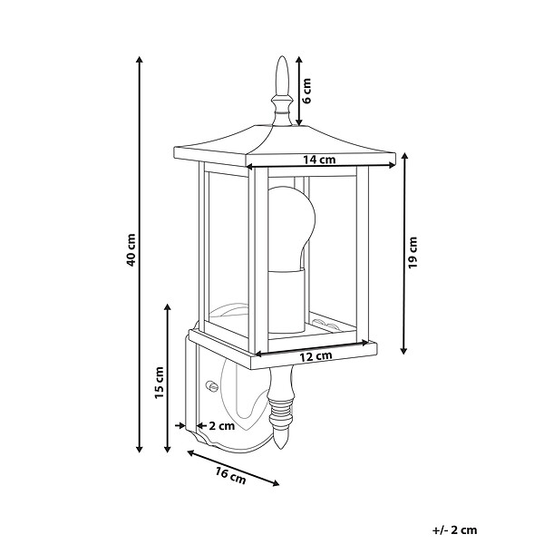 BELIANI - Lampe murale pour l'extérieur ANDAM Noir - large