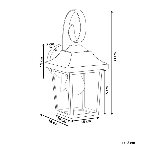 BELIANI - Lampe murale pour l'extérieur TANGON Noir - large