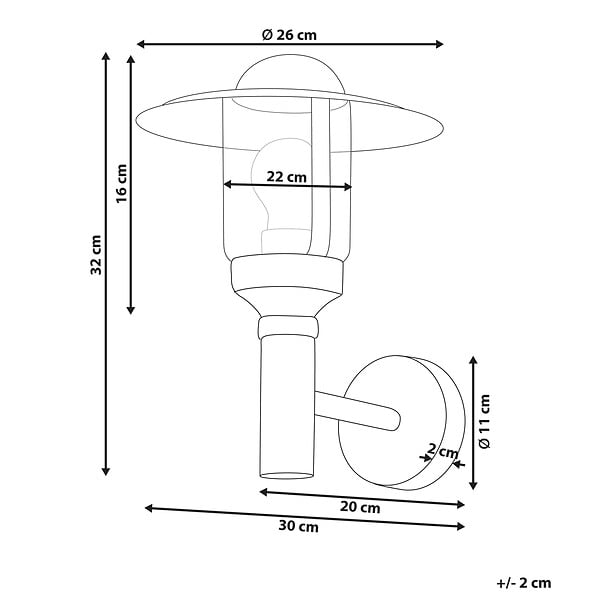 BELIANI - Lampe murale pour l'extérieur TIZU Noir - large