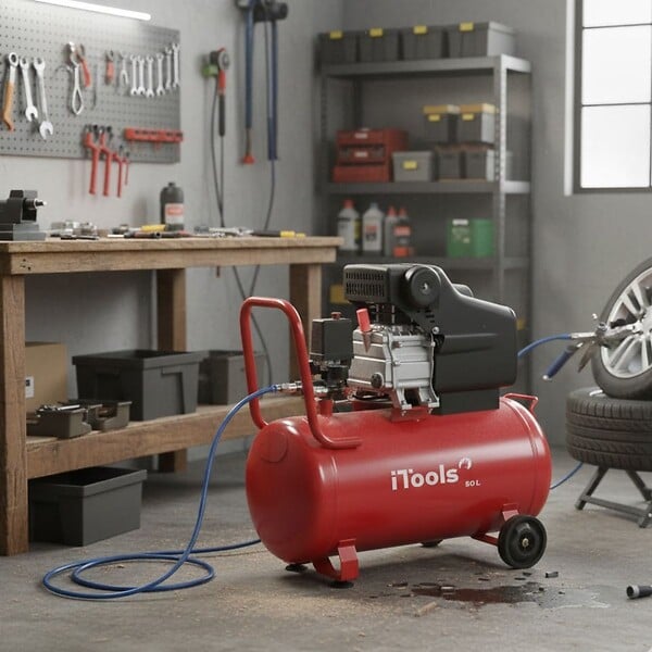 ITOOLS - Compresseur d'air 50L à huile 8 bar 115 PSI Silencieux 2CV 1.5KW + Kit 5 accessoires air comprimé ITOOLS - large
