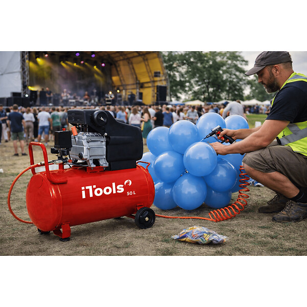 ITOOLS - Compresseur d'air 50L à huile 8 bar 115 PSI Silencieux 2CV 1.5KW + Kit 5 accessoires air comprimé ITOOLS - large