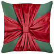 BELIANI - Lot de 2 coussins décoratifs MARSHMALLOW Velours 45 x 45 cm Rouge Vert Motif de Noël - vignette