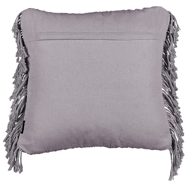 BELIANI - Lot de 2 coussins décoratifs BESHAM Coton 45 x 45 cm Gris Motif géométrique - large