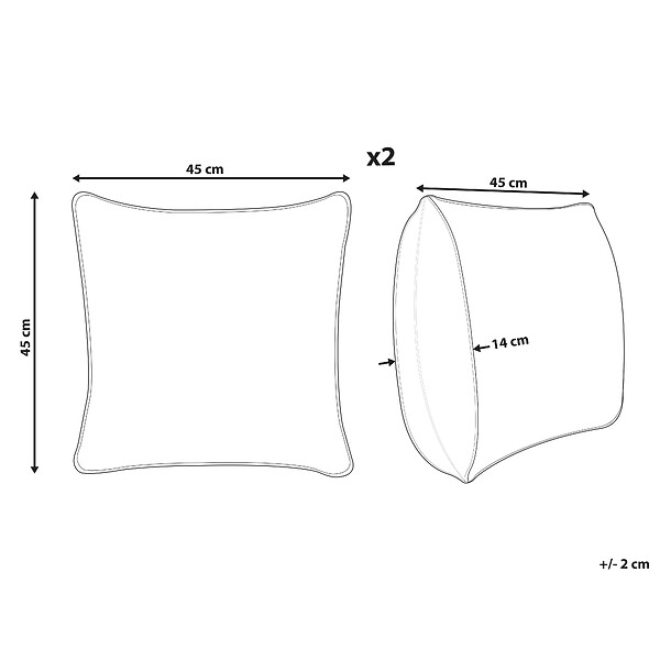 BELIANI - Lot de 2 coussins décoratifs VALLOTA Coton 45 x 45 cm Blanc Motif de Noël - large