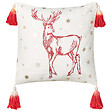 BELIANI - Lot de 2 coussins décoratifs VALLOTA Coton 45 x 45 cm Blanc Motif de Noël - vignette