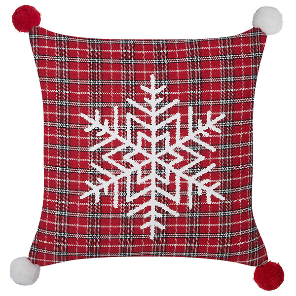 BELIANI - Lot de 2 coussins décoratifs LONICERA 45 x 45 cm Rouge Motif de Noël - large