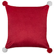BELIANI - Lot de 2 coussins décoratifs LONICERA 45 x 45 cm Rouge Motif de Noël - vignette