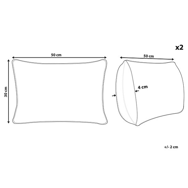 BELIANI - Lot de 2 coussins décoratifs LOVELY Coton 30 x 50 cm Blanc Rose - large