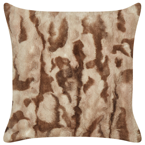 BELIANI - Lot de 2 coussins décoratifs BAKIRA Fourrure synthétique 45 x 45 cm Marron Motif abstrait - large
