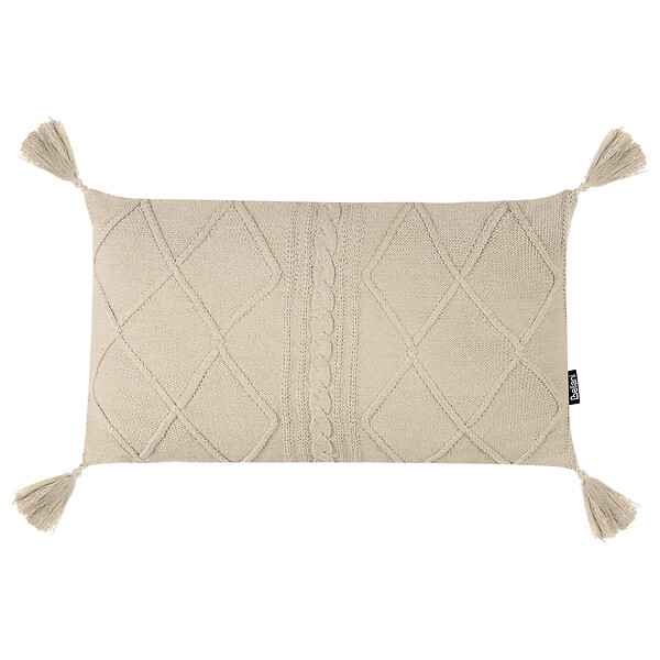 BELIANI - Lot de 2 coussins décoratifs CAESIA Coton 30 x 50 cm Beige clair Unicolore - large