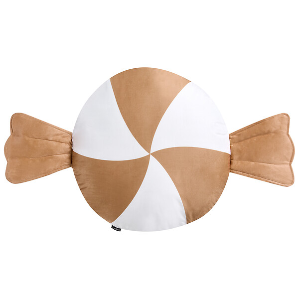 BELIANI - Lot de 2 coussins décoratifs WHIRL CANDY Tissu 60 x 60 cm Marron/blanc Motif de Noël - large