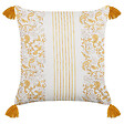 BELIANI - Lot de 2 coussins décoratifs BILOBA Coton 45 x 45 cm Jaune Motif floral - vignette