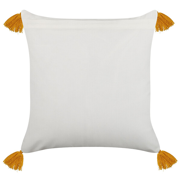 BELIANI - Lot de 2 coussins décoratifs BILOBA Coton 45 x 45 cm Jaune Motif floral - large