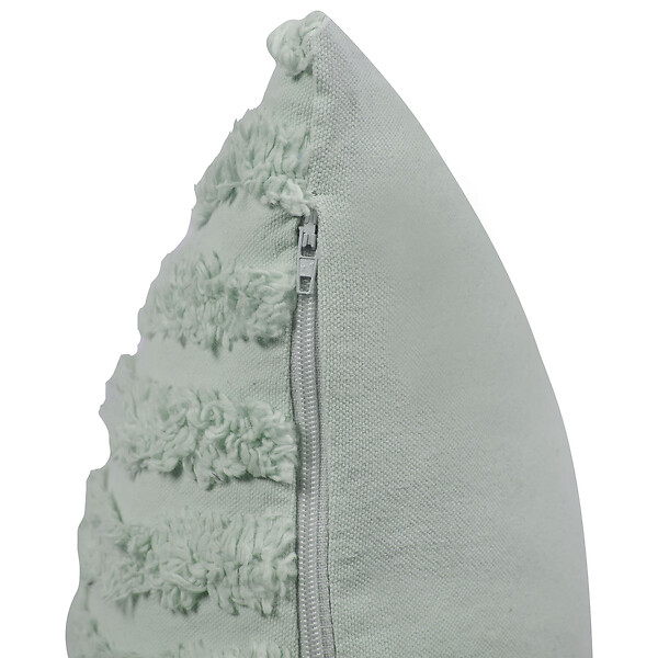 BELIANI - Lot de 2 coussins décoratifs TELLIMA Coton 45 x 45 cm Vert menthe Motif géométrique - large