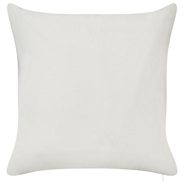 BELIANI - Lot de 2 coussins décoratifs ZALEYA Coton 45 x 45 cm Blanc Motif floral - large