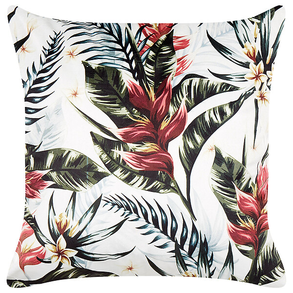 BELIANI - Lot de 2 coussins décoratifs EDELWEISS Velours 45 x 45 cm Multicolore Motif de plante - large