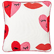 BELIANI - Lot de 2 coussins décoratifs PERIWINKLE Coton 45 x 45 cm Blanc Motif en forme de cœur - vignette