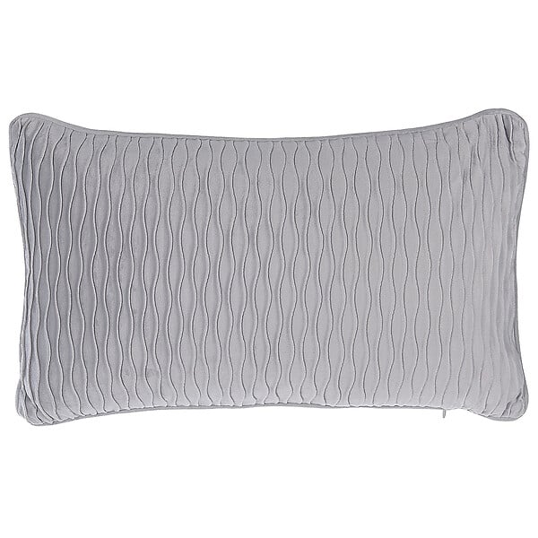 BELIANI - Lot de 2 coussins décoratifs MOTARI Velours 30 x 50 cm Gris Motif géométrique - large