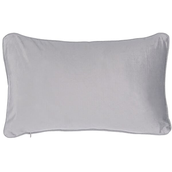 BELIANI - Lot de 2 coussins décoratifs MOTARI Velours 30 x 50 cm Gris Motif géométrique - large