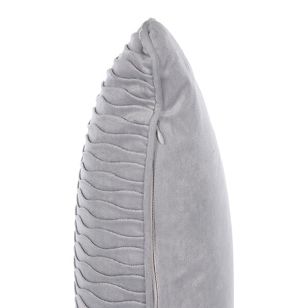 BELIANI - Lot de 2 coussins décoratifs MOTARI Velours 30 x 50 cm Gris Motif géométrique - large