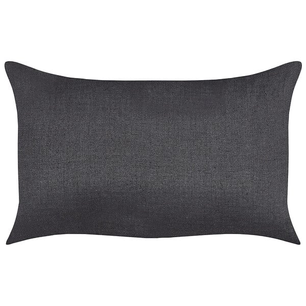 BELIANI - Lot de 2 coussins décoratifs BANORI Lin 30 x 50 cm Noir Unicolore - large