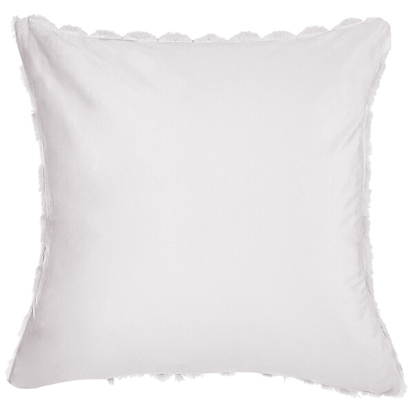 BELIANI - Lot de 2 coussins décoratifs PURSLANE Fourrure synthétique 43 x 43 cm Blanc Motif géométrique - large