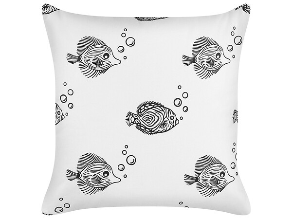 BELIANI - Lot de 2 coussins décoratifs TWEEDIA Coton 45 x 45 cm Blanc - large