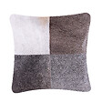 BELIANI - Lot de 2 coussins décoratifs NELLAD Cuir 45 x 45 cm Gris Patchwork - vignette