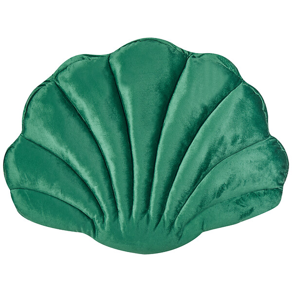 BELIANI - Lot de 2 coussins décoratifs CONSOLIDA Velours 47 x 35 cm Vert émeraude Unicolore - large