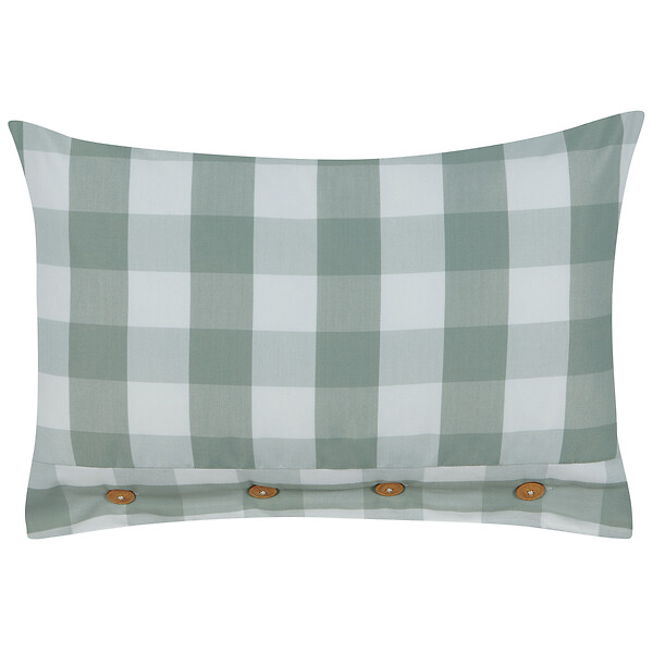 BELIANI - Lot de 2 coussins décoratifs TAMNINE 40 x 60 cm Vert menthe À carreaux - large