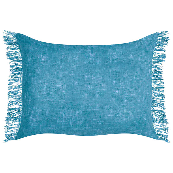 BELIANI - Lot de 2 coussins décoratifs MABA Coton 50 x 35 cm Bleu Unicolore - large