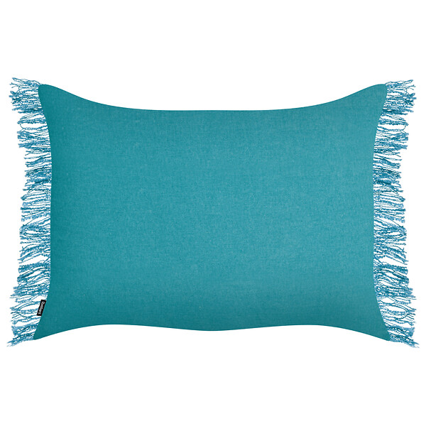 BELIANI - Lot de 2 coussins décoratifs MABA Coton 50 x 35 cm Bleu Unicolore - large