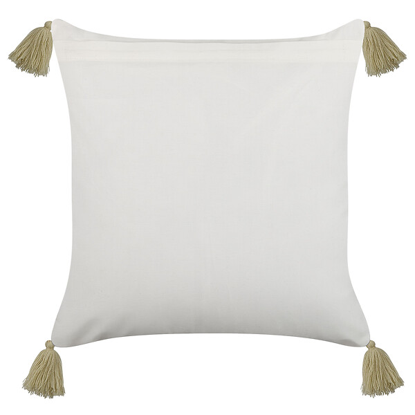 BELIANI - Lot de 2 coussins décoratifs SYRINGA Coton 45 x 45 cm Vert Motif géométrique - large