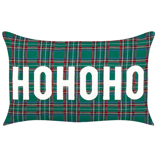 BELIANI - Lot de 2 coussins décoratifs JOYCANDY 30 x 50 cm Vert Motif de Noël - large