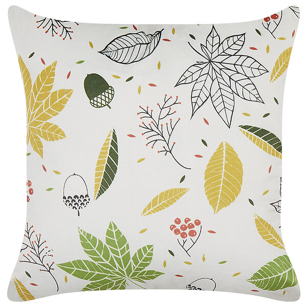 BELIANI - Lot de 2 coussins décoratifs MULLEIN Velours 45 x 45 cm Multicolore Motif de plante - large