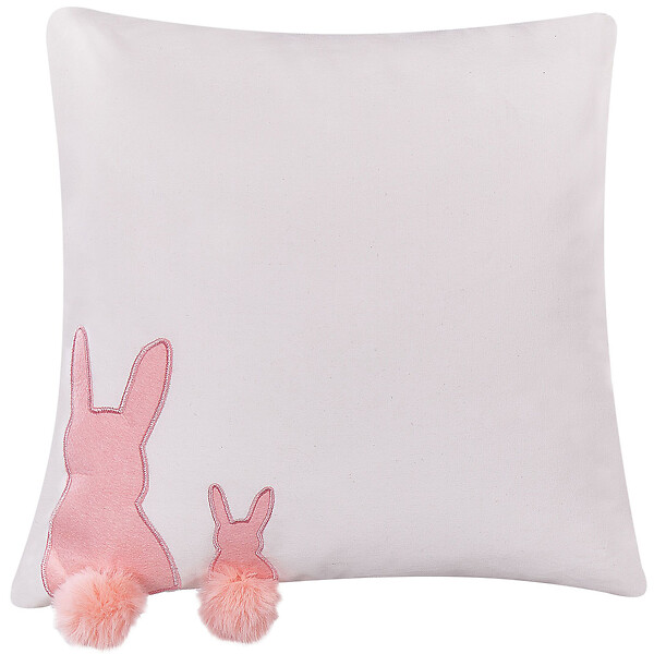BELIANI - Lot de 2 coussins décoratifs PHLOX Coton 45 x 45 cm Blanc - large