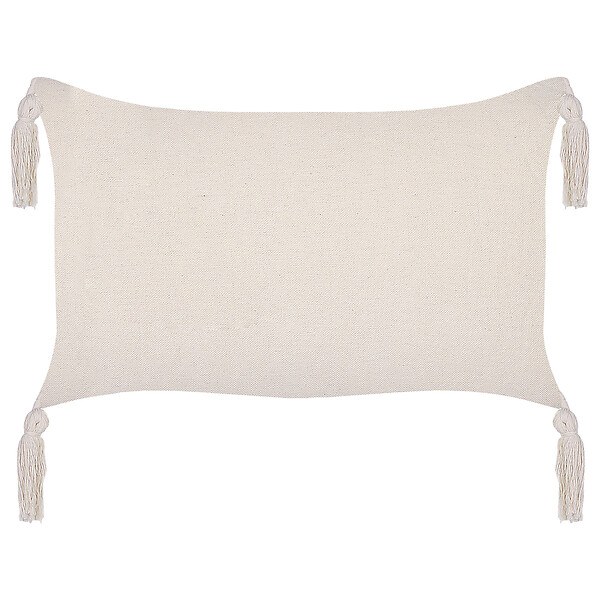 BELIANI - Lot de 2 coussins décoratifs HAKONE 45 x 25 cm Taupe Motif géométrique - large