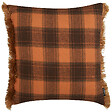 BELIANI - Lot de 2 coussins décoratifs BARJA 45 x 45 cm Orange À carreaux - vignette