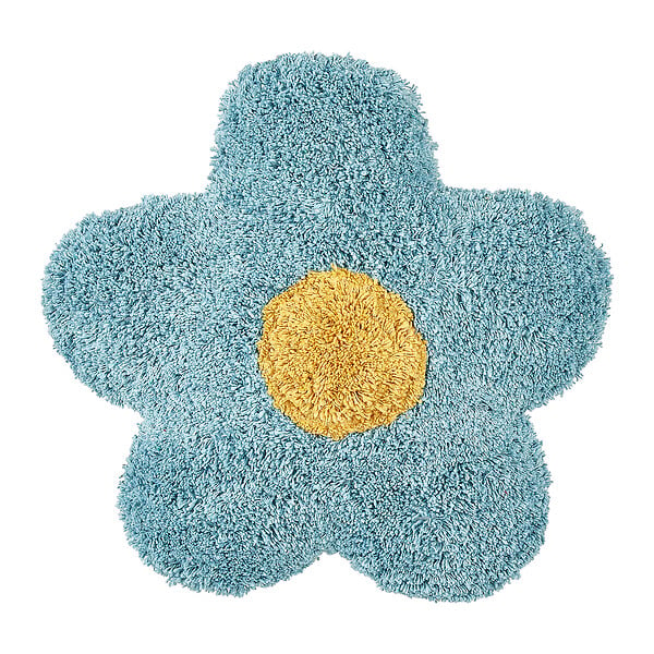 BELIANI - Lot de 2 coussins décoratifs SORREL Coton 30 x 30 cm Bleu Fleur - large