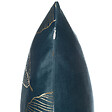 BELIANI - Lot de 2 coussins décoratifs FREESIA Velours 45 x 45 cm Bleu paon Motif de plante - vignette